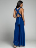 Cornflower blue jumpsuit tied in several ways AZR002